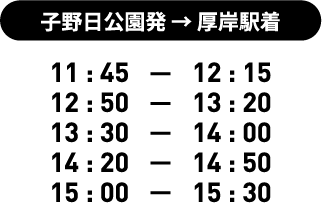 子野日公園発 → 厚岸駅着