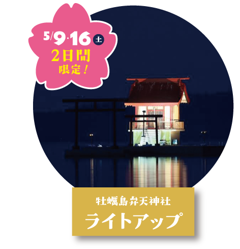 牡蠣島弁天神社ライトアップ5月10日(土)・17日(土)の2日間限定